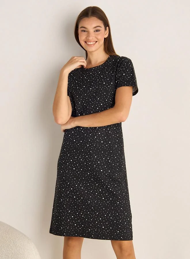 سبلاش فيڤ Printed Sleepshirt with Short Sleeves